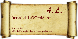 Arnold Lóránt névjegykártya