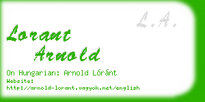 lorant arnold business card