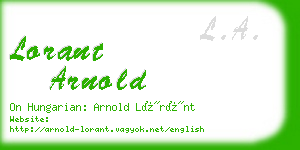 lorant arnold business card